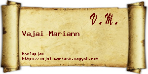 Vajai Mariann névjegykártya