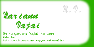 mariann vajai business card